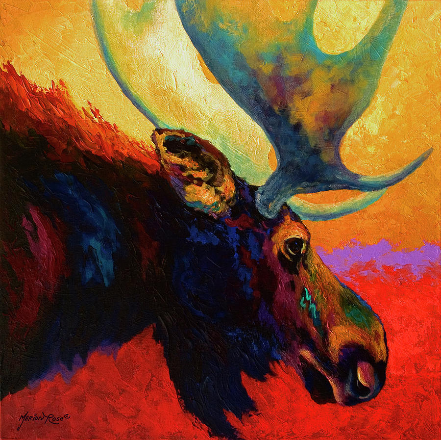 Animal Painting - Alaska Spirit Moose by Marion Rose
