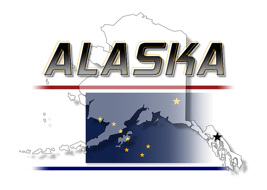 Alaska State Horizontal Print Digital Art by Rick Bartrand