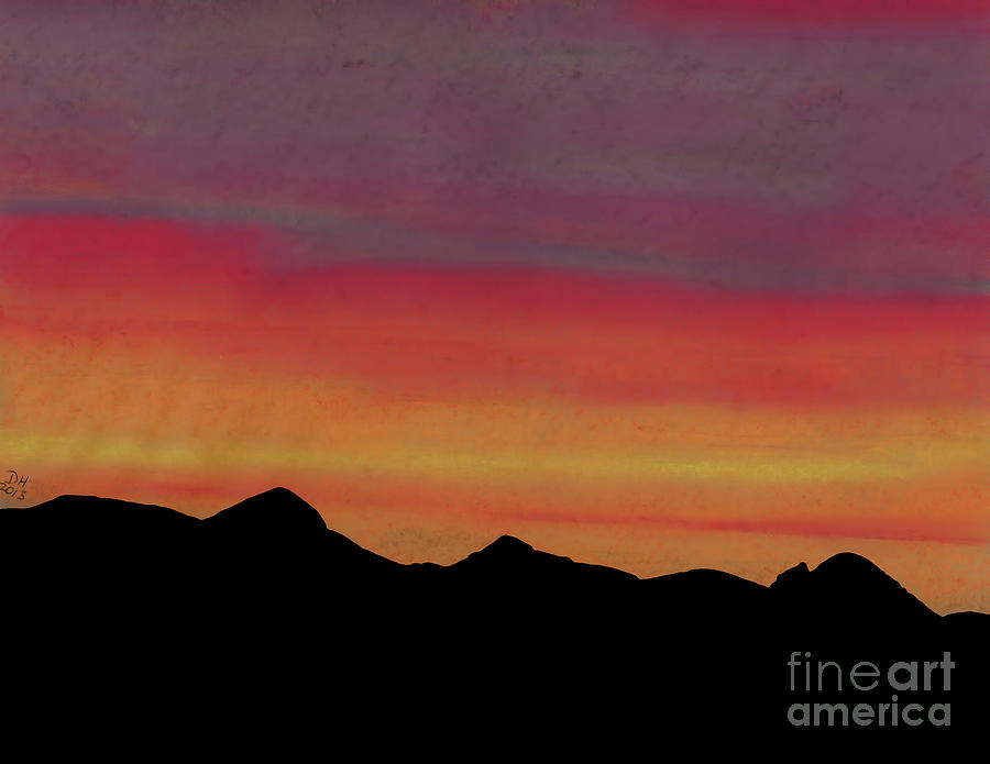 Alaska - Sunset Drawing by D Hackett