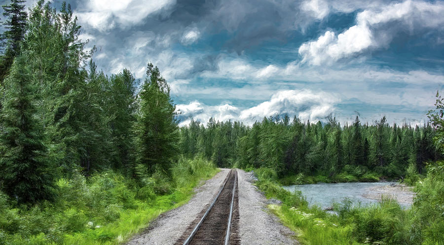 Alaskan Adventure By Train, Painterly Photograph by Marcy Wielfaert
