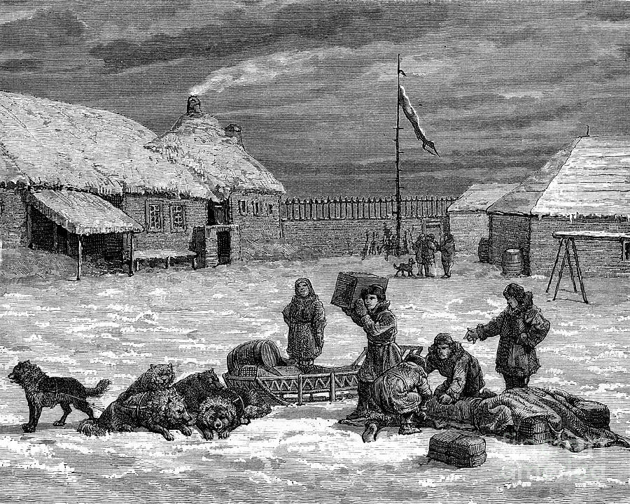 Winter Drawing - Alaskan Scene, Usa, 19th Century by Print Collector