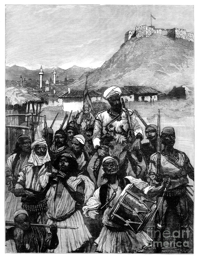 Albanians From Scutari Cross The Boyana Drawing by Print Collector