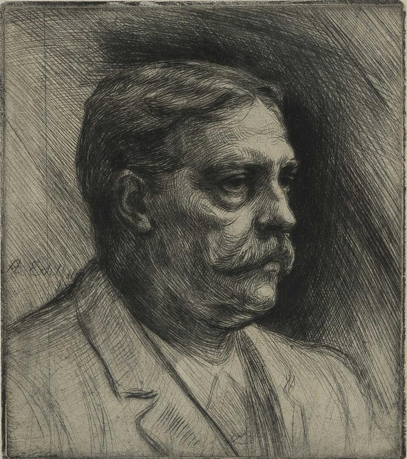 Albert Edelfelt  1854-1905  Portrait of Viktor Rydberg Painting by Celestial Images