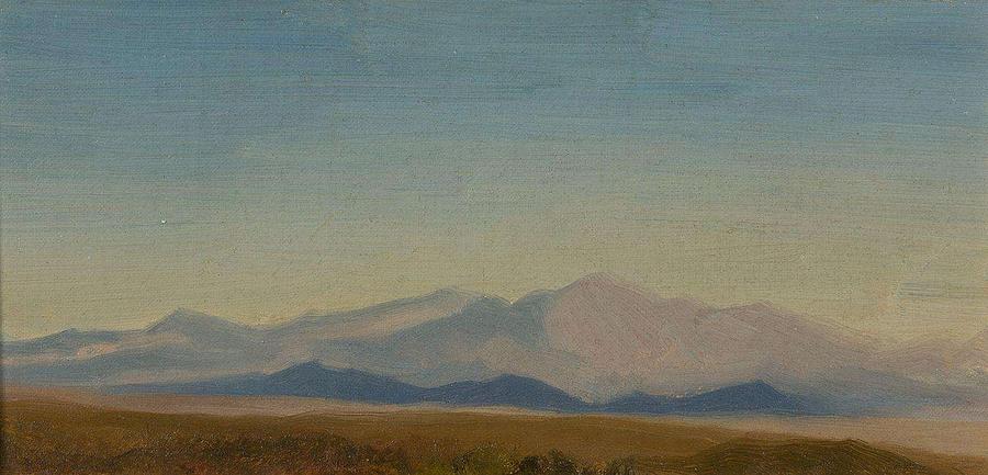 Albert Franz Venus, View of a mountain range in the far plane Painting by Albert Franz Venus