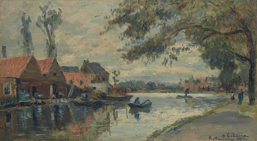 Albert Lebourg 1849-1928 Canal in Rotterdam by Albert Lebourg Albert Lebourg 1849-1928 Canal in Rotterdam by Albert Lebourg