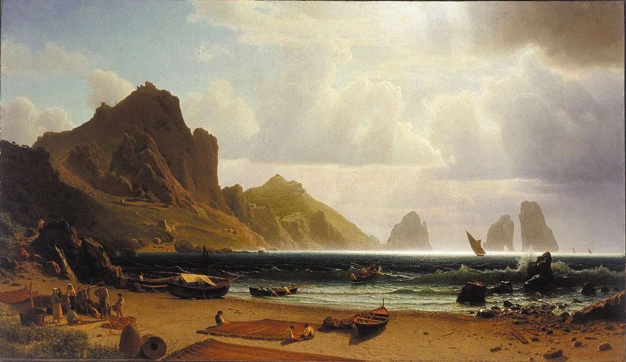 Albert_bierstadt_-_the_marina_piccola,_capri Painting