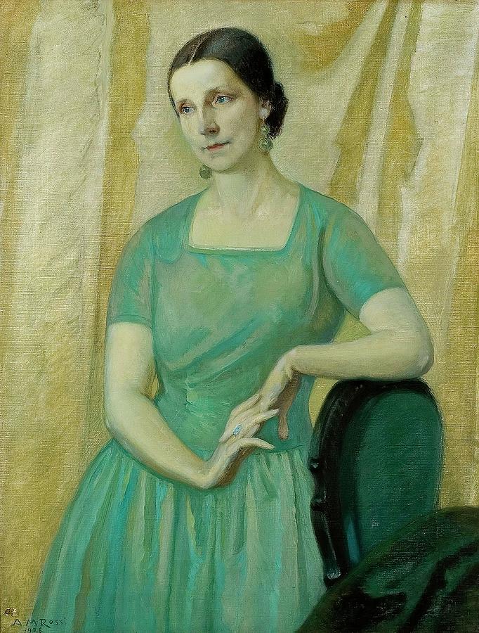 Alberto M Rossi / Ana, 1928, Italian School, Canvas, 101 cm x 78 cm, P05838. Painting by Alberto M Rossi -1858-1936-