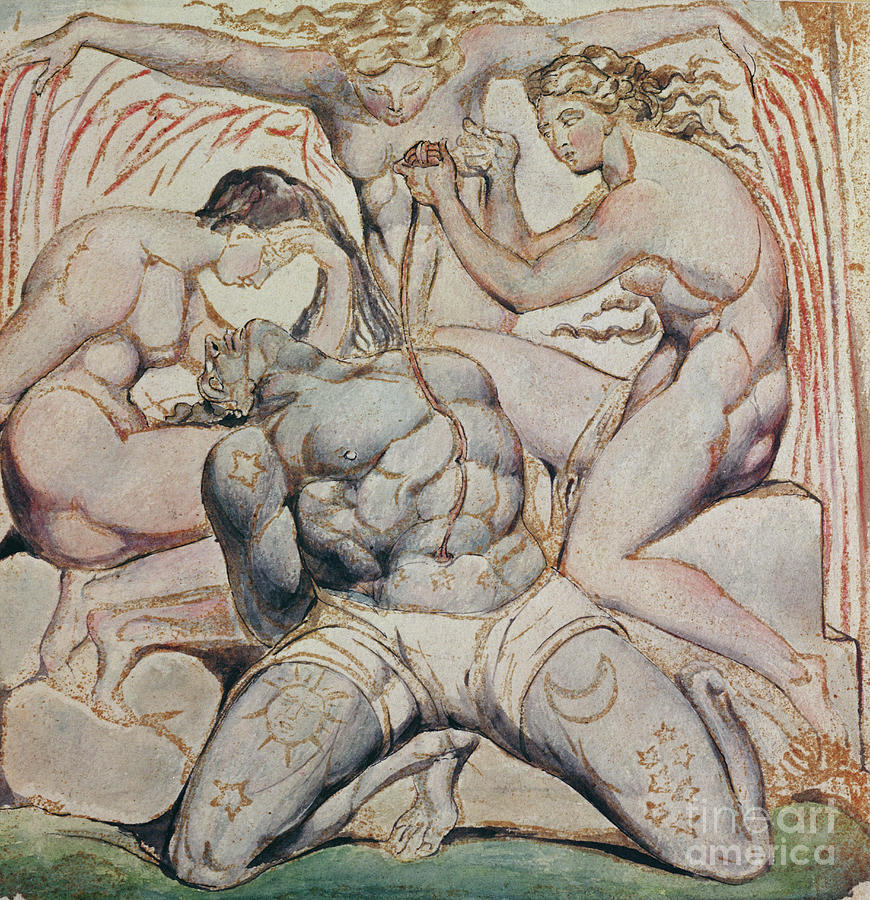 Albion And His Tormentors, Plate 25, Jerusalem, 1804-20 Painting by William Blake