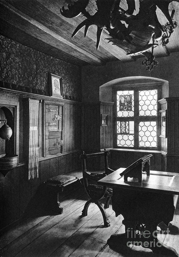Albrecht Dürers Work Room, Nuremberg Drawing by Print Collector Albrecht Dürers Work Room, Nuremberg Drawing by Print Collector