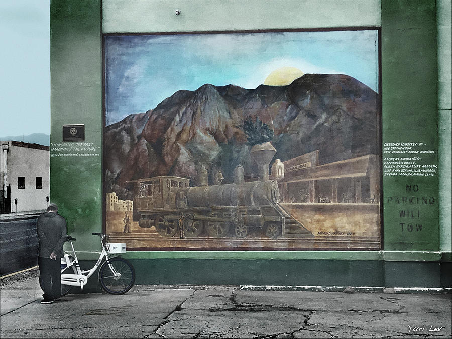 Albuquerque Mural and Cyclist Photograph by Yuri Lev