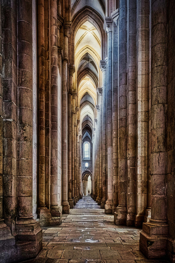 Alcobaca Aisle and Columns - Portugal Photograph by Stuart Litoff
