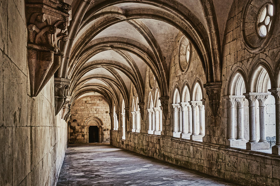 Alcobaca Monastery Corridor - Portugal Photograph by Stuart Litoff