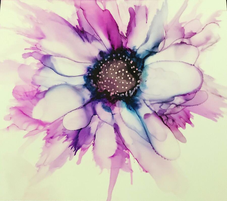 Alcohol Ink Flower Painting Painting