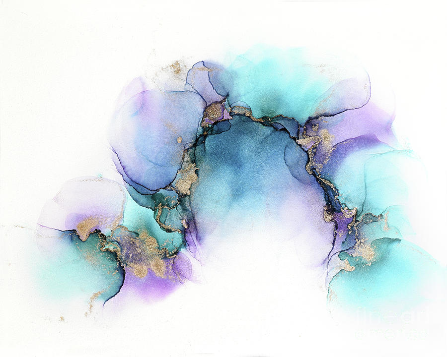 Alcohol Inks Abstract Whispy Wave Painting by Alissa Beth Photography
