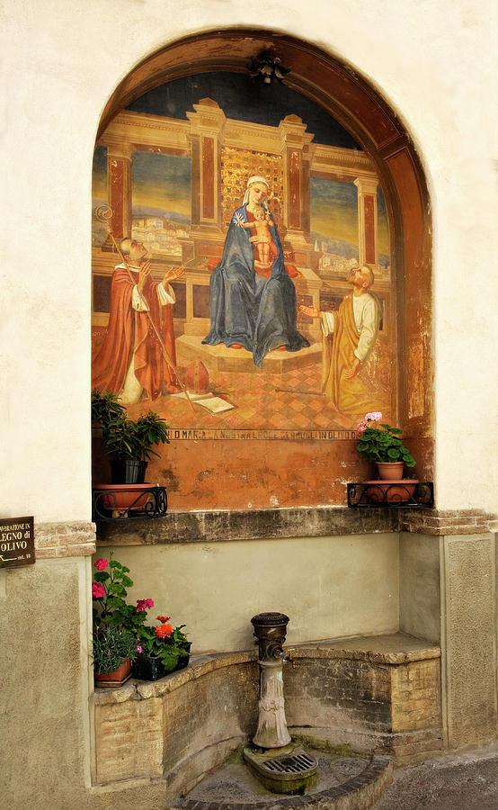 Alcove with Mary Jesus Fresco Photograph by Marilyn Hunt