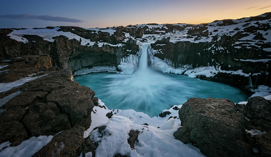 Nature Photograph - Aldeyjarfoss Waterfall Iceland II by Joan Carroll