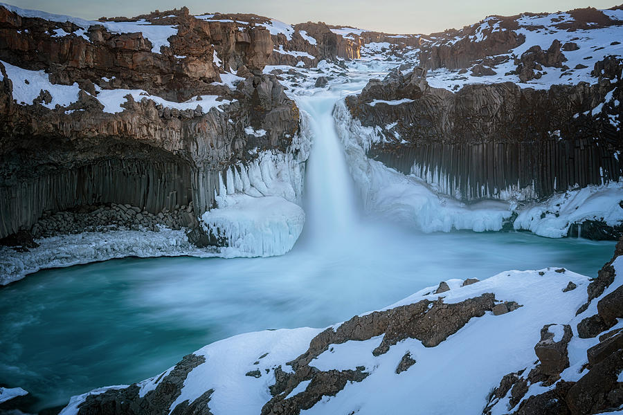 Nature Photograph - Aldeyjarfoss Waterfall Iceland III by Joan Carroll