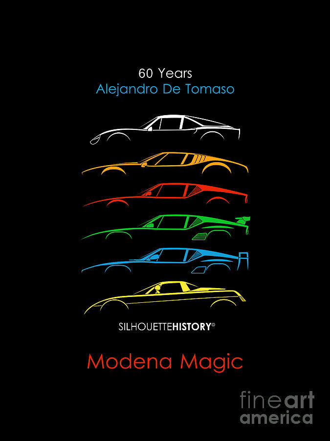 Pantera Digital Art - Alejandros Sports Car 60 SilhouetteHistory by Gabor Vida