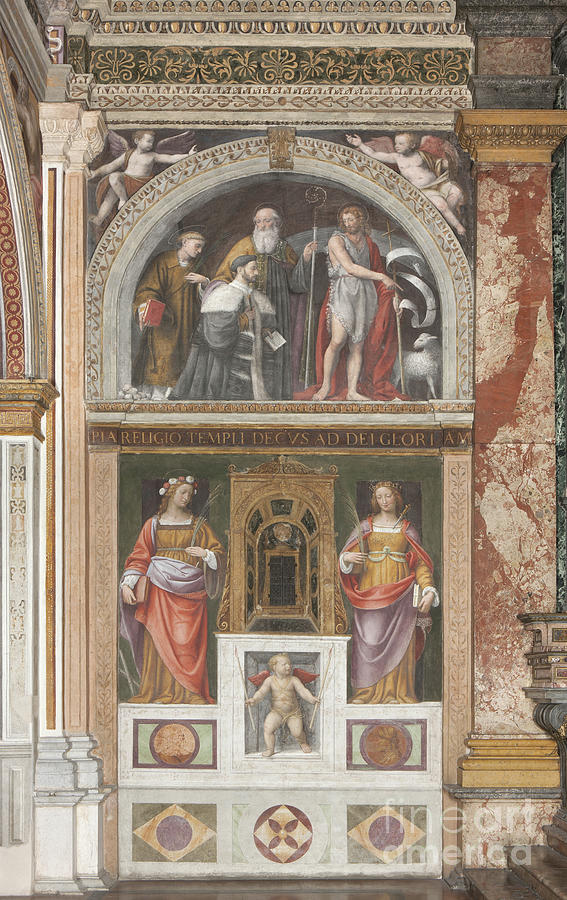 Alessandro Bentivoglio With Saints And Below Saint Rose And Saint ...