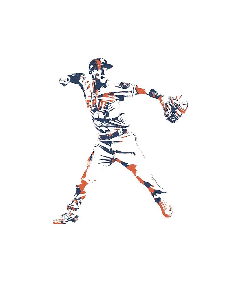 Alex Bregman Mixed Media - Alex Bregman Houston Astros Pixel Art Tshirt 2 by Joe Hamilton Alex Bregman Mixed Media - Alex Bregman Houston Astros Pixel Art Tshirt 2 by Joe Hamilton