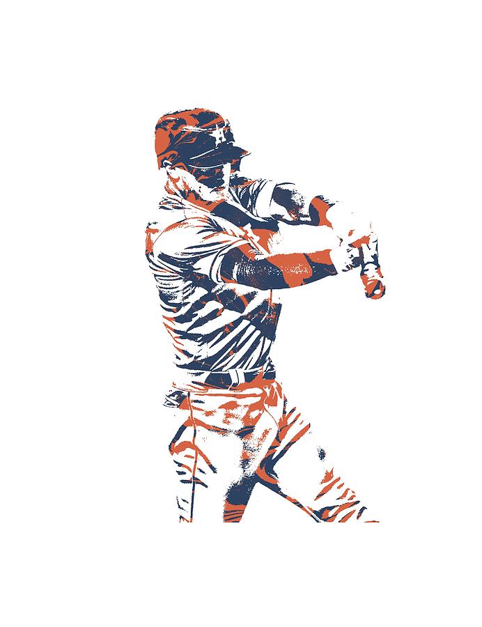 Alex Bregman Mixed Media - Alex Bregman Houston Astros Pixel Art Tshirt 3 by Joe Hamilton Alex Bregman Mixed Media - Alex Bregman Houston Astros Pixel Art Tshirt 3 by Joe Hamilton