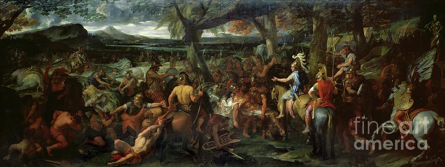 Alexander And Porus, At The Battle Of Hydaspes, C.1673 Painting by ...