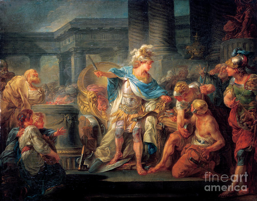 Alexander Cuts The Gordian Knot, Late Drawing by Print Collector