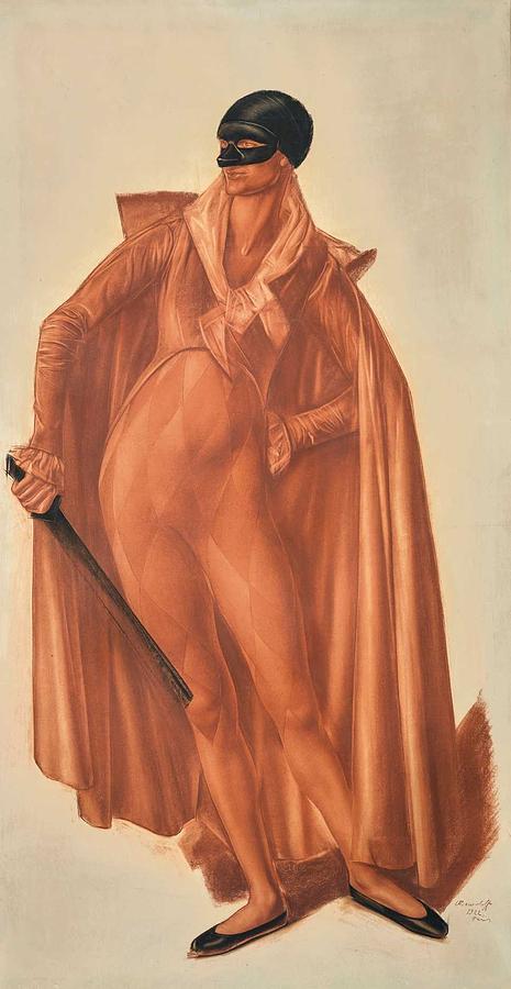 Alexander Evgenievich Yakovlev 1887-1938 Harlequin Painting