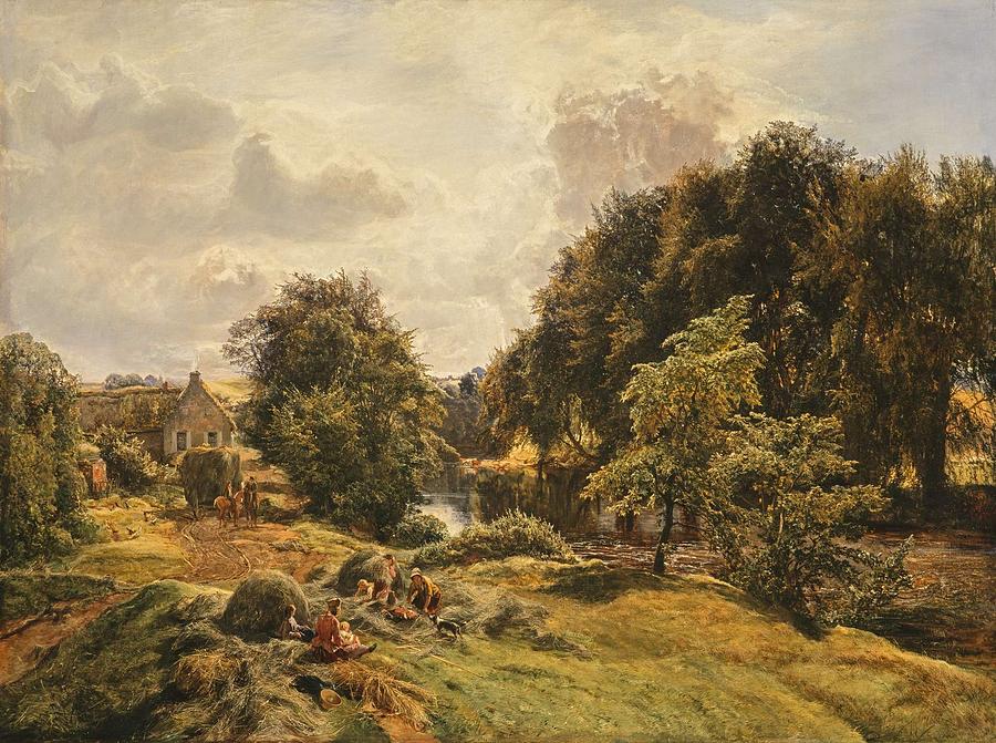 Alexander Fraser, the younger, On the Avon, Haymaking Time Painting by Alexander Fraser