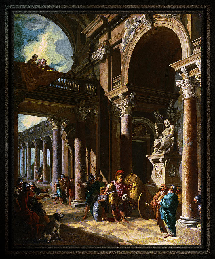 Alexander the Great Cutting the Gordian Knot by Giovanni Paolo Pannini