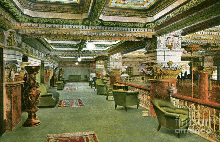 Alexandria Hotel Mezzanine Level 1907 Photograph by Sad Hill - Bizarre Los Angeles Archive