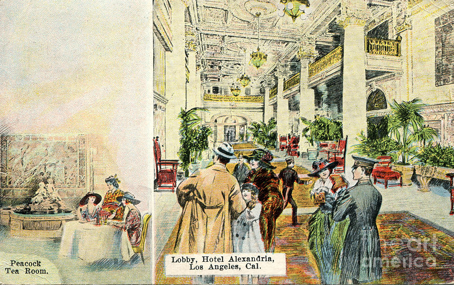 Alexandria Hotel - postcard from 1910s Photograph by Sad Hill - Bizarre Los Angeles Archive