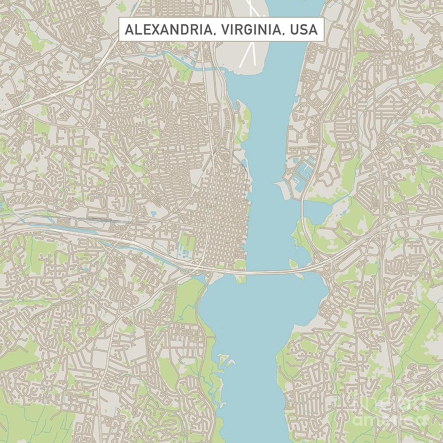 Alexandria Virginia Us City Street Map Frank Ramspott 