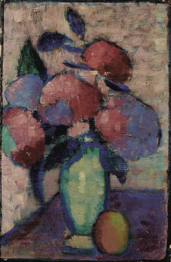 Spring Painting - Alexej von Jawlensky 1864 - 1941 STILL LIFE FLOWERS IN GREEN VASE by Celestial Images