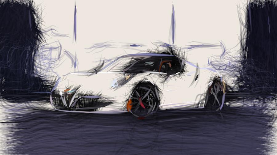 Alfa Romeo 4C Spider Drawing Digital Art by CarsToon Concept
