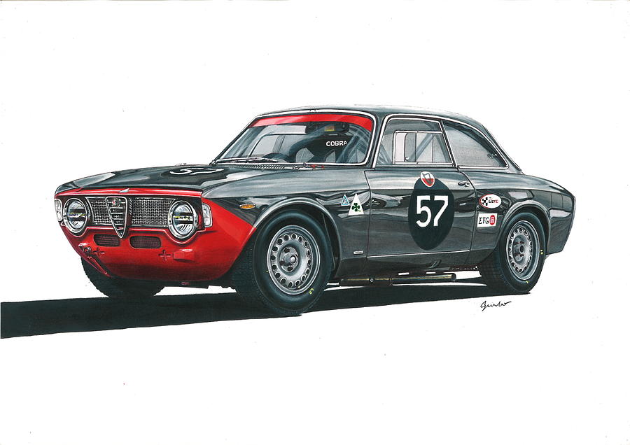 Alfa Romeo Giulia Sprint. Drawing by Tomasz Boguslawski | Fine Art America