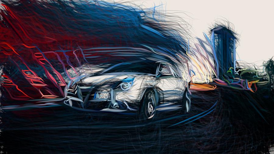 Alfa Romeo Giulietta Drawing Digital Art by CarsToon Concept