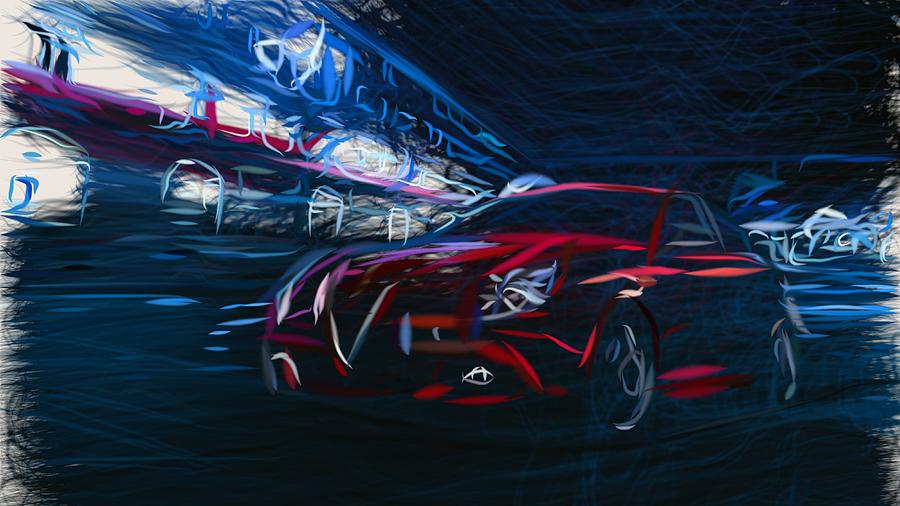 Alfa Romeo Giulietta Sprint Drawing Digital Art by CarsToon Concept