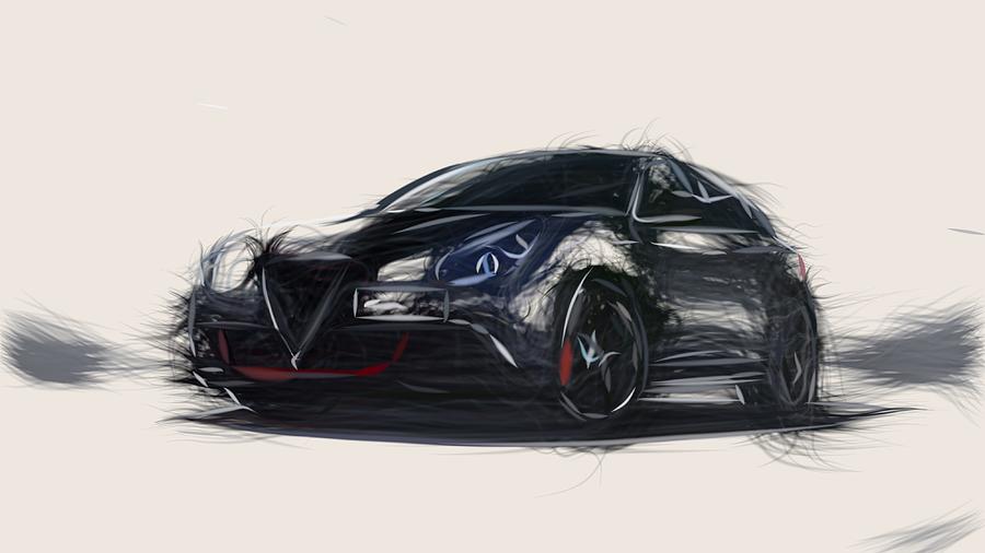 Alfa Romeo Giulietta Veloce Drawing Digital Art by CarsToon Concept