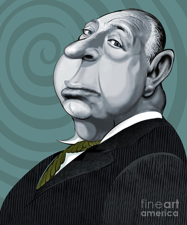 Portrait Painting - Alfred Hitchcock, 2022 by Neale Osborne