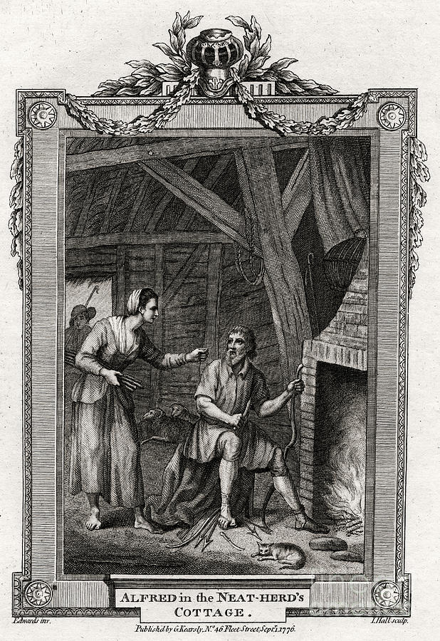 Alfred In The Neat-herds Cottage, 1776 Drawing by Print Collector