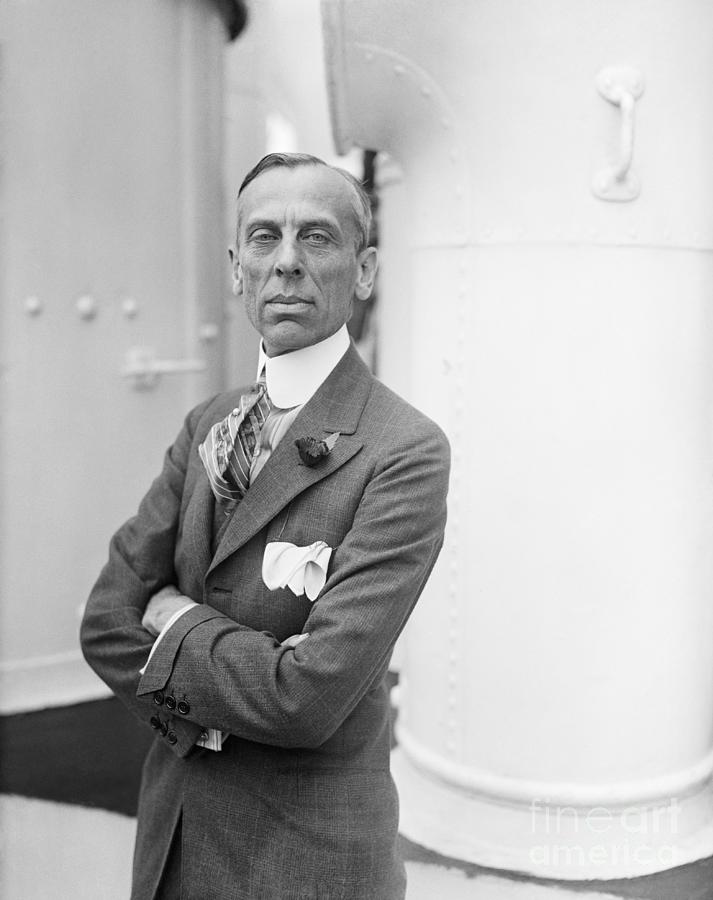 Alfred P. Sloan Standing On Ship Photograph by Bettmann