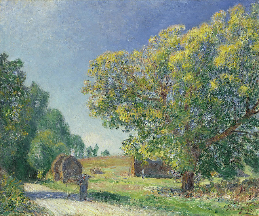 Alfred Sisley Painting - Alfred Sisley -Paris 1839 - Moret-sur-Loing 1899-. A Forest Clearing -1895-. Oil on canvas. 56.4 ... by Alfred Sisley -1839-1899-