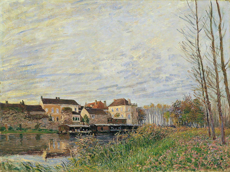 Alfred Sisley -Paris 1839 - Moret-sur-Loing 1899-. Evening in Moret, End of October -1888-. Oil o... Painting by Alfred Sisley -1839-1899- Alfred Sisley -Paris 1839 - Moret-sur-Loing 1899-. Evening in Moret, End of October -1888-. Oil o... Painting by Alfred Sisley -1839-1899-