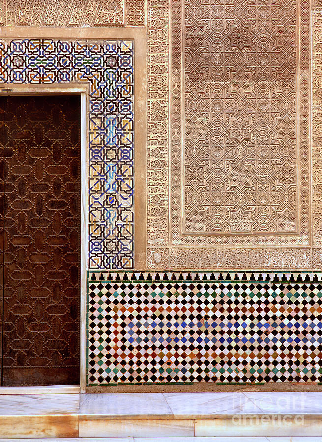 ALHAMBRA Palace Patio del Cuarto Dorado door Photograph by Guido Montanes Castillo