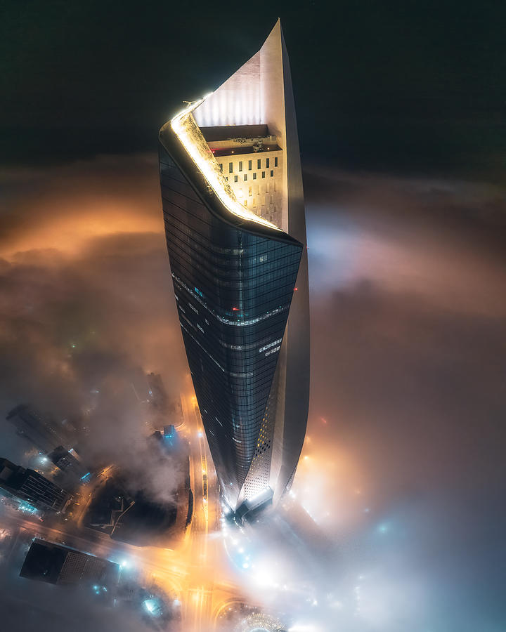 Alhamra Tower In Fog Photograph by Faisal Alnomas