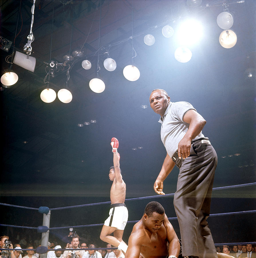Ali Celevrates As Liston Struggles Photograph by John Dominis Ali Celevrates As Liston Struggles Photograph by John Dominis