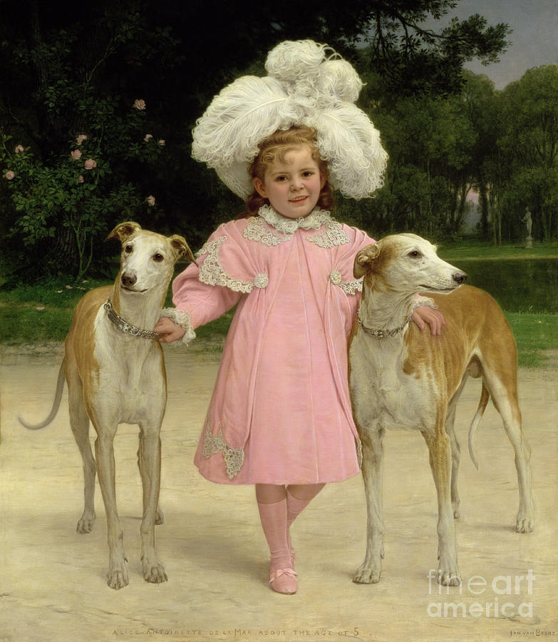 Alice Antoinette De La Mar, Aged Five Painting by Jan Van Beers