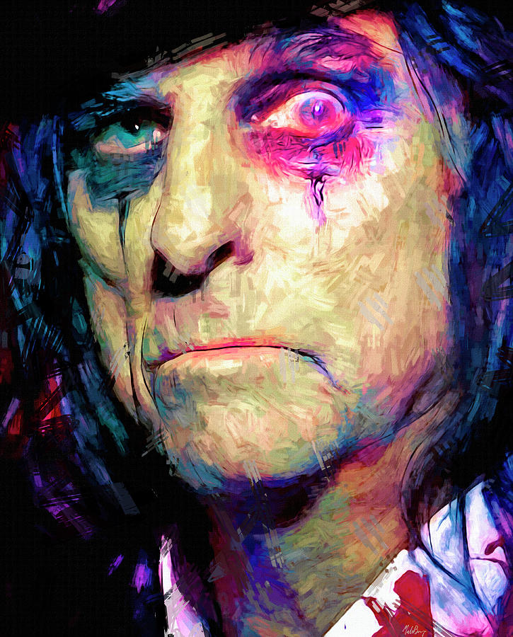 Alice Cooper Mixed Media by Mal Bray