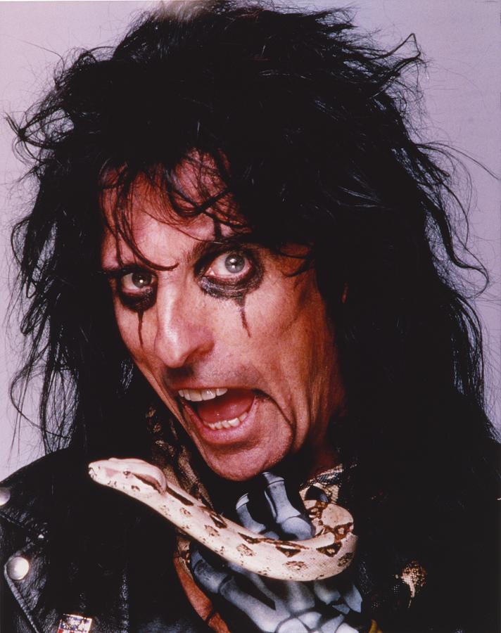 Alice Cooper Photograph - Alice Cooper With Snake by Movie Star News